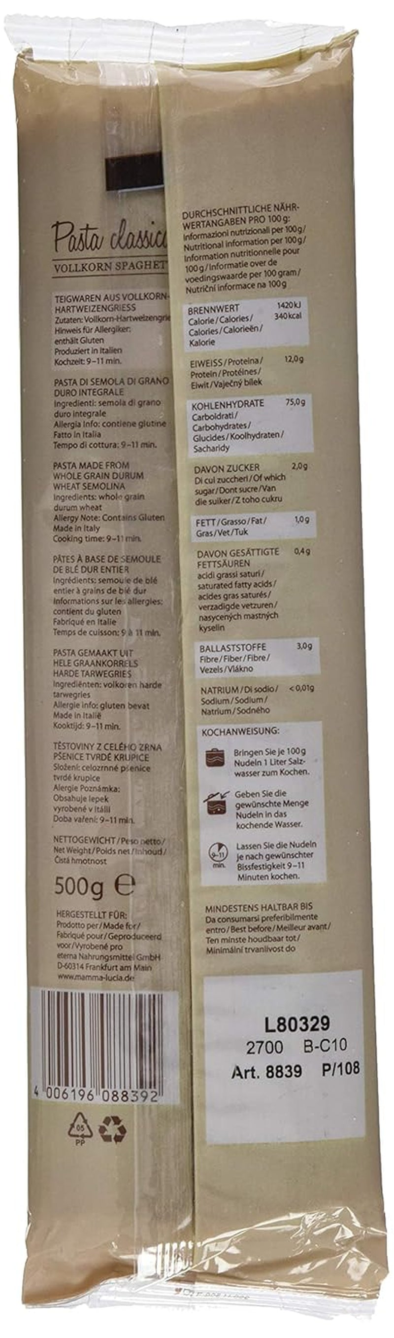 Špagety celé těstoviny, 500 g