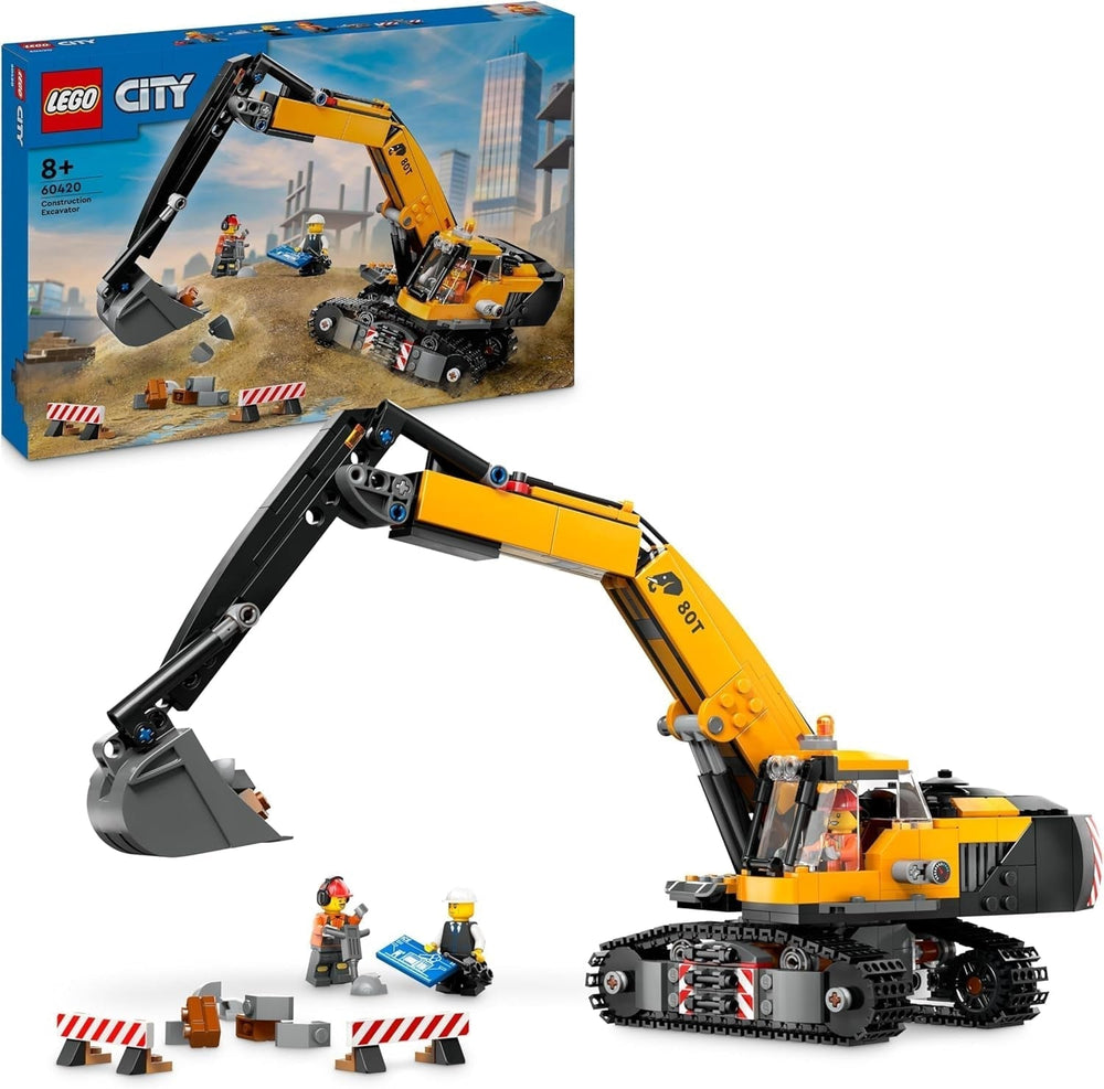 LEGO City Pásový bagr Bagr pro 8 let starý Model bagru Stavební hračka sestavitelné nákladní auto s příslušenstvím a 3 minifigurkami 60420 Stavebnice Besuche den LEGO-Store Výchozí název