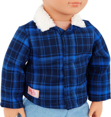 Our Generation - Dustin - 46 cm Junge Puppe - Lebensechte haselnussbraune Augen und gewelltes braunes Haar - Outfit im Western-Stil & Country-Hut - Spielzeug für Kinder ab 3 Jahren