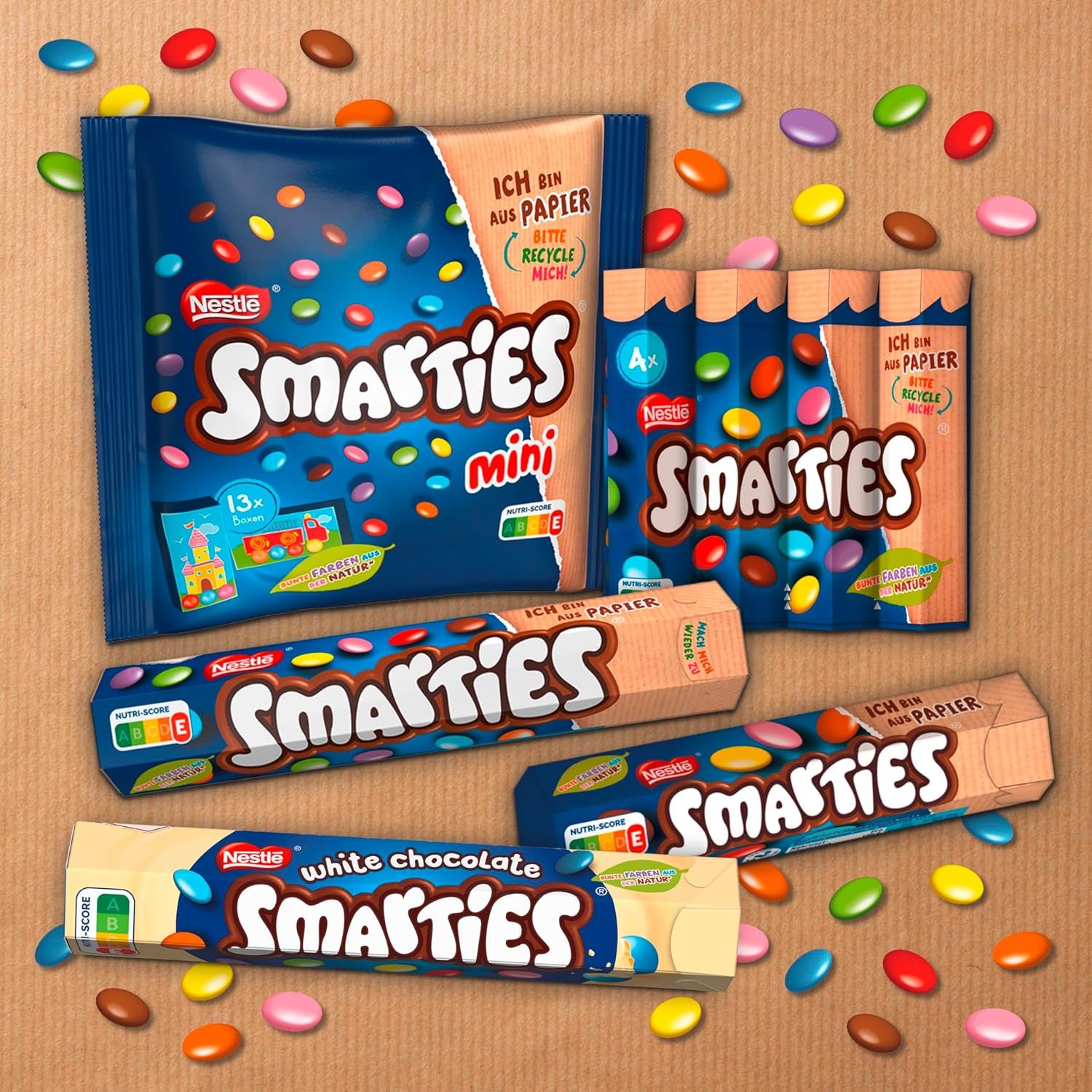 Nestlé SMARTIES Mini, malá čočka s mléčnou čokoládou, jednotlivě balené, balení 16 ks (16 x 187 g)