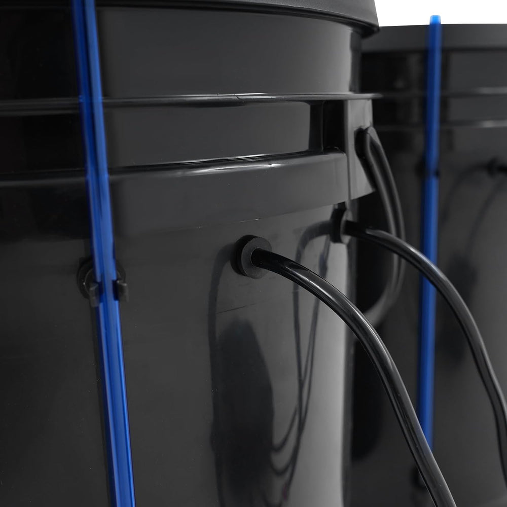 Kompletní sada hydroponického systému DWC s 12W vzduchovým čerpadlem, 2 kbelíky (5 galonů), systémem hydroponického pěstování, 2 sáčky s keramzitem, sadou na zavlažování květináče