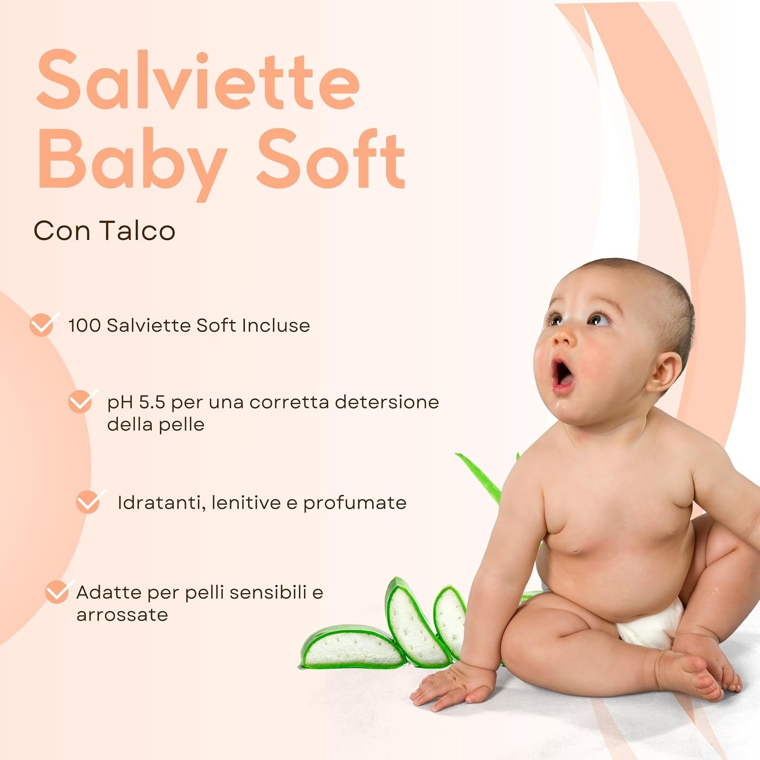 Aloe dětské vlhčené ubrousky pro citlivou pokožku, bez alkoholu, šetrné k pokožce, pH 5,5, lehce vonící, počet 1728 (24 balení)