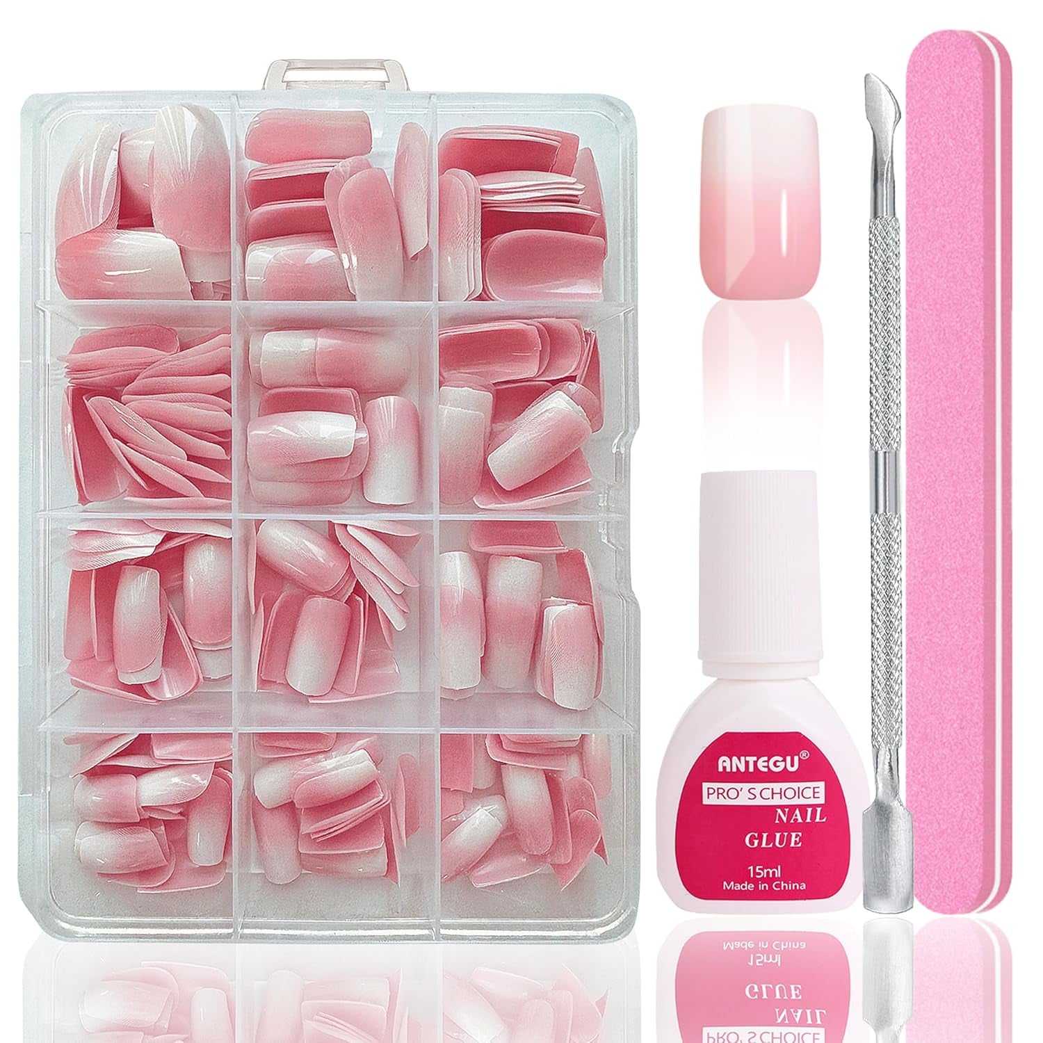 Set unghii false balerină - 240 bucăți unghii false roz liliac delicat, unghii false cu acoperire completă pentru lipire, set vârfuri unghii false pentru manichiură și artă unghii pentru femei și fete (roz lavandă)