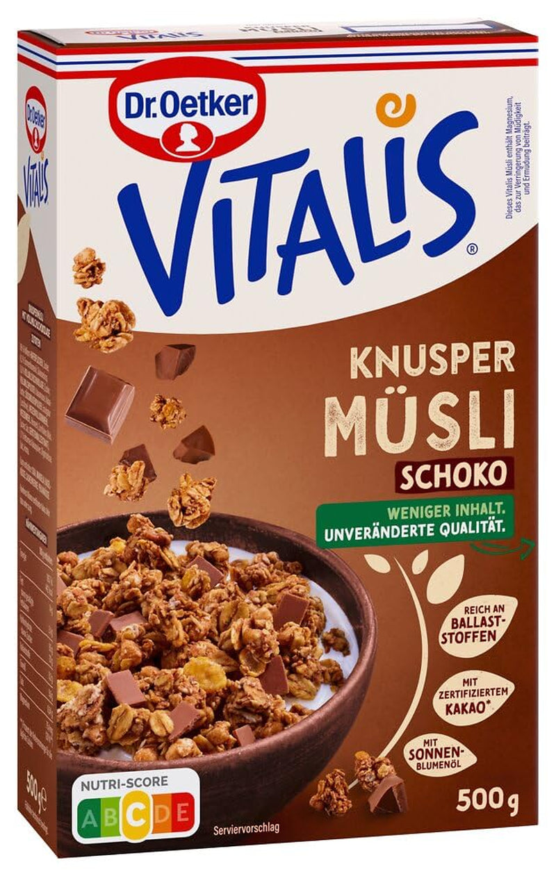 Oetker Vitalis klasické křupavé müsli: velké balení křupavého snídaňového müsli s rozinkami, 1 balení, 1,5 kg