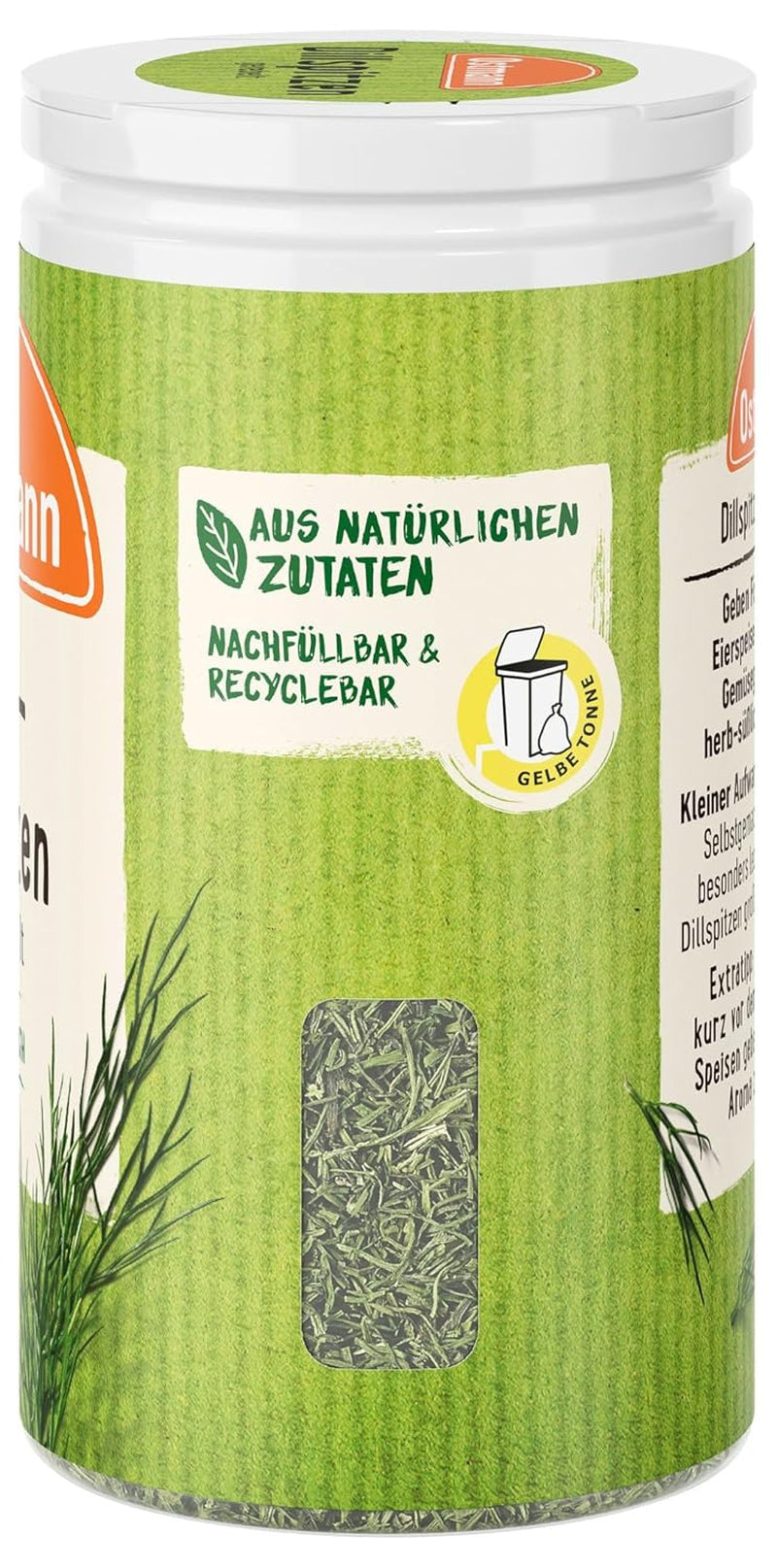 Ostmann Gewürze - Dillspitzen gerebelt | Ideální k bramborovému salátu, rybím pokrmům a hořčičné omáčce 12,5 g in der Streudose