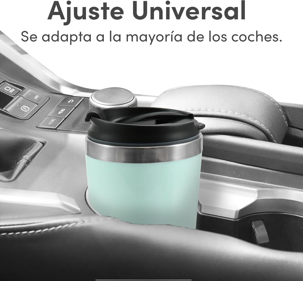 EHC113M# Espressor cu filtru pentru o singură servire, compact, personal, cu cană termică de călătorie din oțel inoxidabil în interior, pentru cafea măcinată, filtru reutilizabil, verde mentă, 400 ml