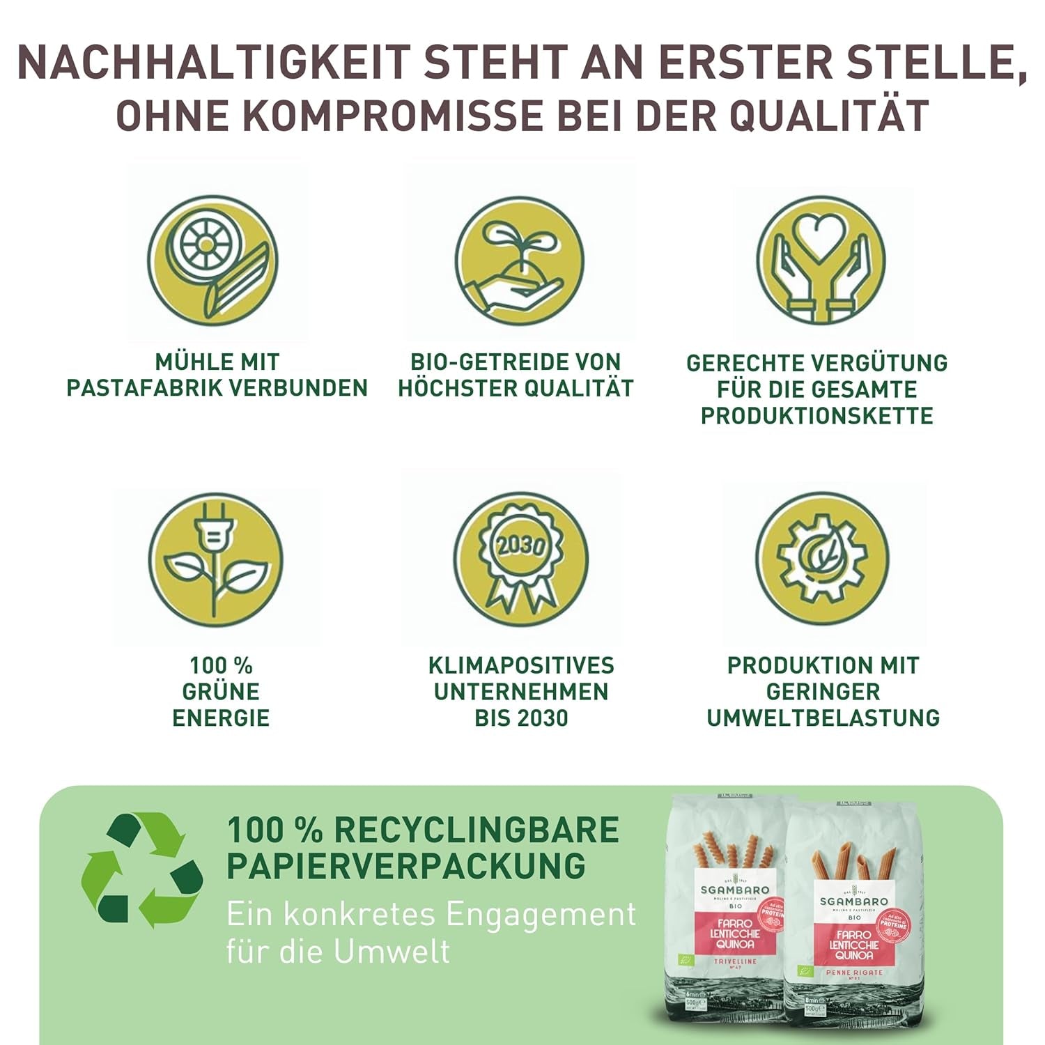 Bio těstoviny Trivelline N.47 - 500g se špaldovou moukou, čočkovou moukou a quinoa moukou - Bohaté na bílkoviny, zdroj vlákniny a bílkovin