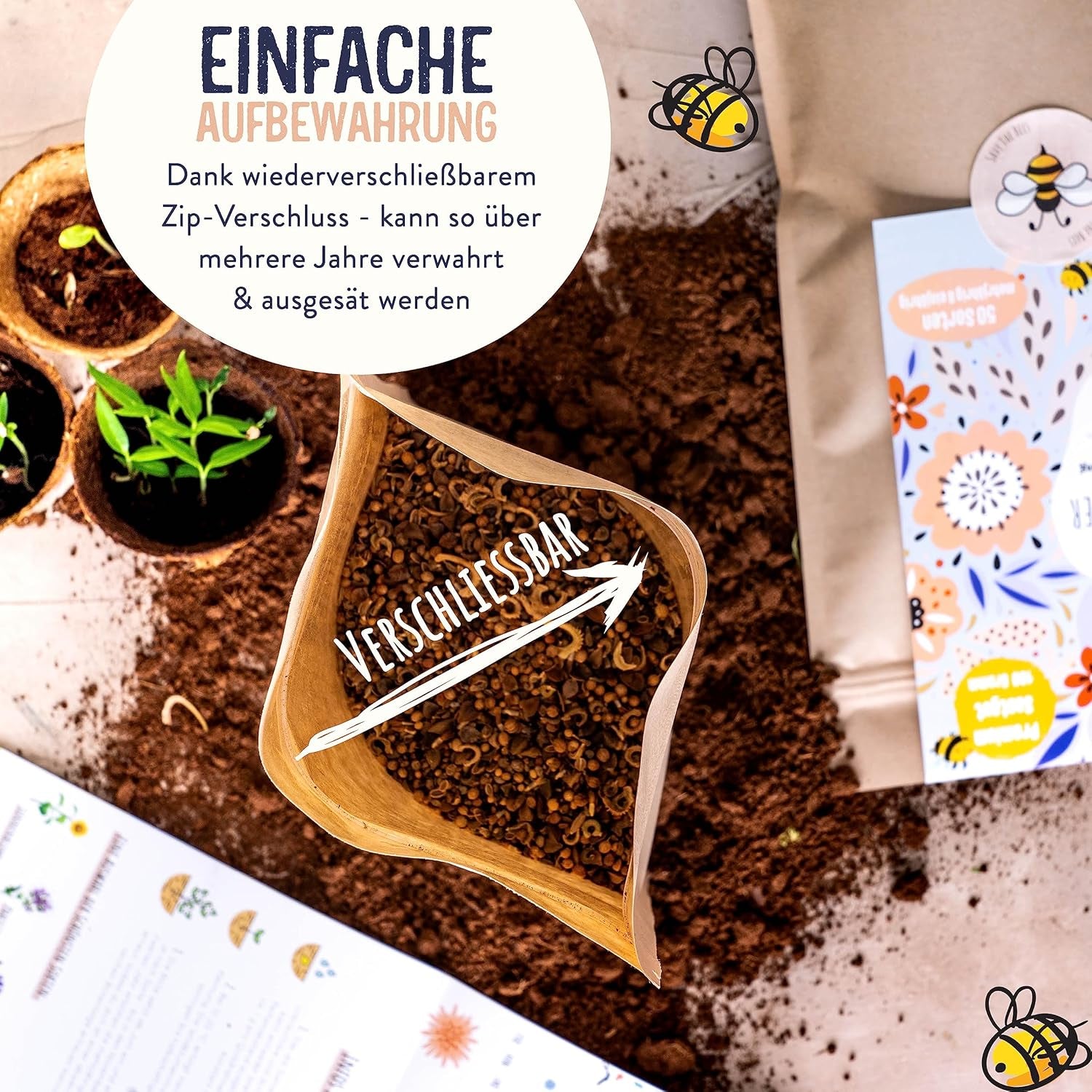 Blumensamen I 100G I 100M² Samen Mehrjährig Und Einjährig I Samen Für Bienen Blumenmischung I Wildblumensamen Für Balkonblumen Und Wildblumen I Bunte Bienenweide