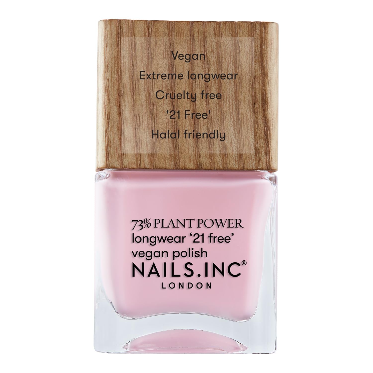 Nails Inc – ZÁŘIVÉ NĚKDE Plant Power Veganský lak na nehty – 73 % rostlinný, 100 % veganský a bez krutosti – perfektní manikúra, perleťová perla – pro ekologicky šetrné nail art