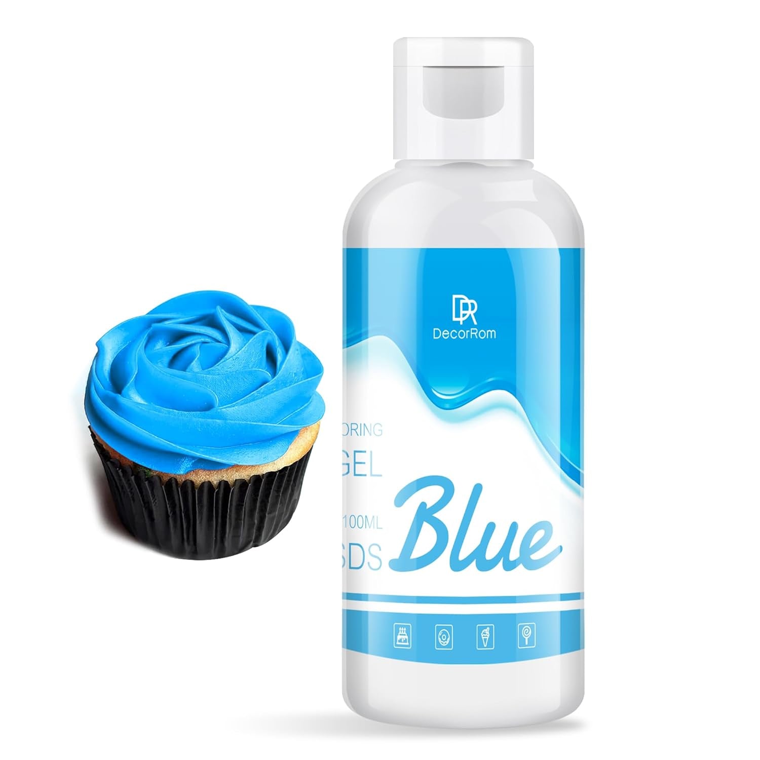 Colorant alimentar gel - 120 g coloranți alimentari concentrați pentru decorarea torturilor, copt, fursecuri, macaroane - Colorant alimentar fără zahăr pentru băuturi, decorarea torturilor, slime DIY, ou de Paște (alb)