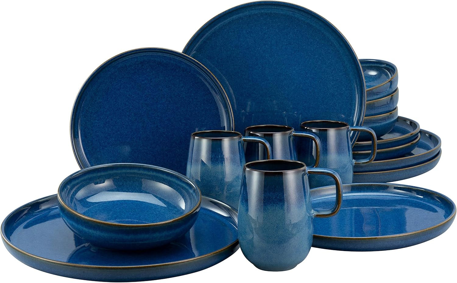 Creatable, 22979, Serie Uno BLACK, 12-Teiliges Geschirrset, Teller Set Aus Steinzeug, Spülmaschinen- Und Mikrowellengeeignet, Made in Portugal Sady nádobí Naty Shop Atlantico Kombiservice 16 Teilig