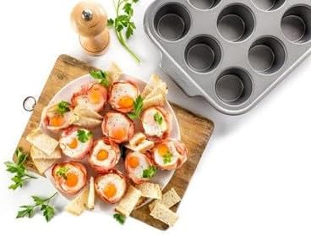 Kitchenaid hliníkové plechy na pečení Plech na muffiny Nepřilnavý do trouby Vhodné do myčky na nádobí Šedé Naty Shop pekáče a plechy