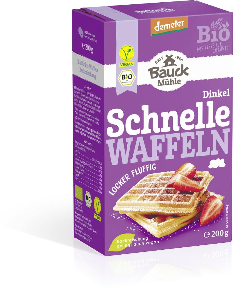 Demeter Bauck Hof Bio Dinkel Wafflen, 200 g Směs na pečení a vaření Naty Shop 12 X 200 gr