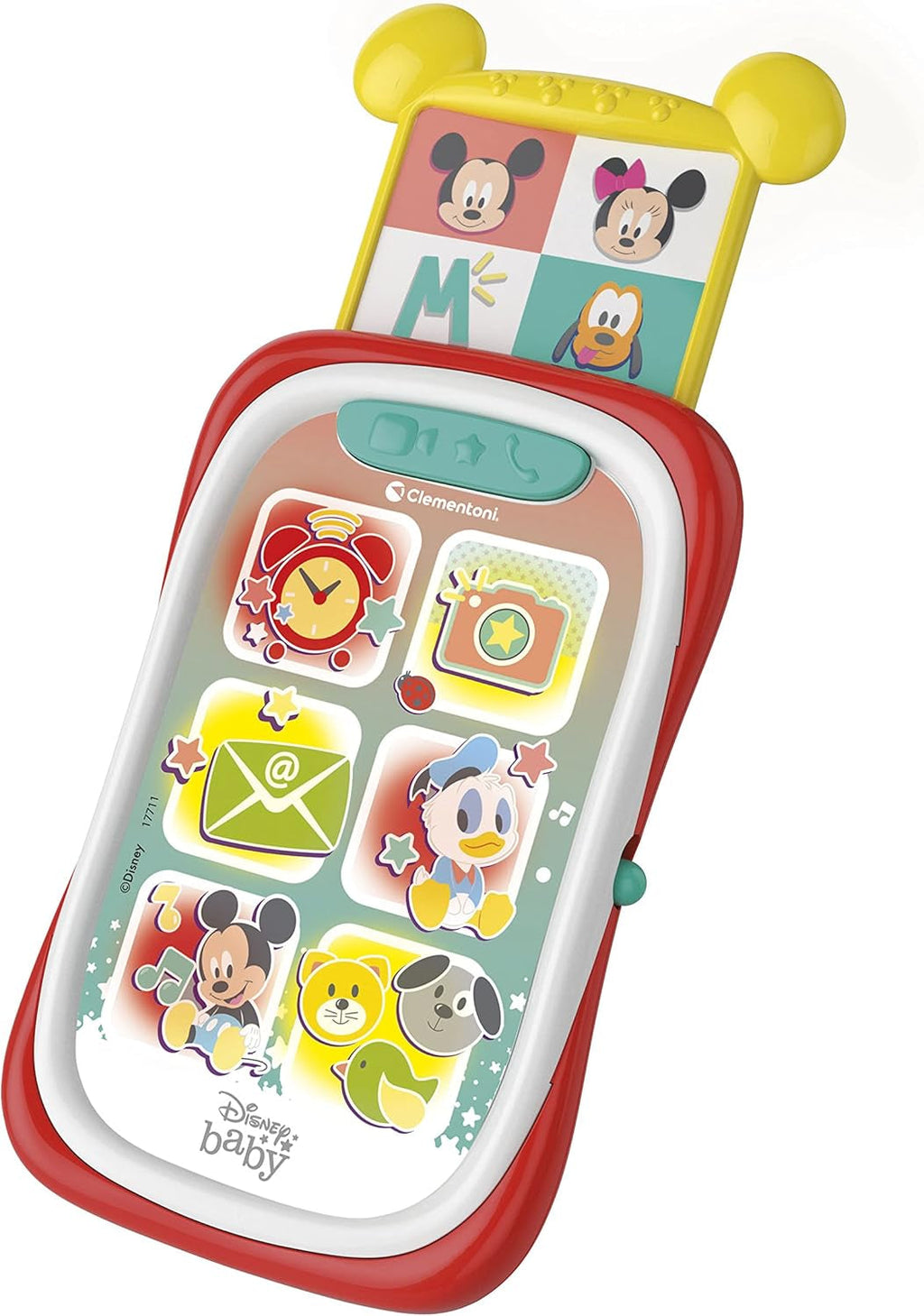 Clementoni 17711 Disney Baby Baby Mickey Smartphone, telefon mobil pentru copii cu efecte luminoase și sonore, jucărie interactivă pentru copii de 9-36 luni, M, Multicolor Jucarii Bebe Naty Shop