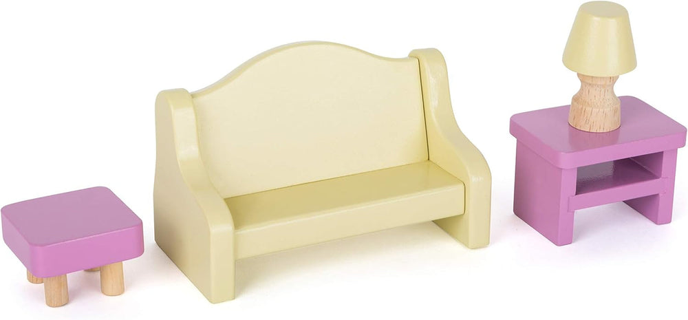 Small Foot 11192 3patrový otočný dřevěný domeček pro panenky včetně dětského nábytku Vícebarevné 37 X 40 X 67 cm Domky pro panenky Naty Shop