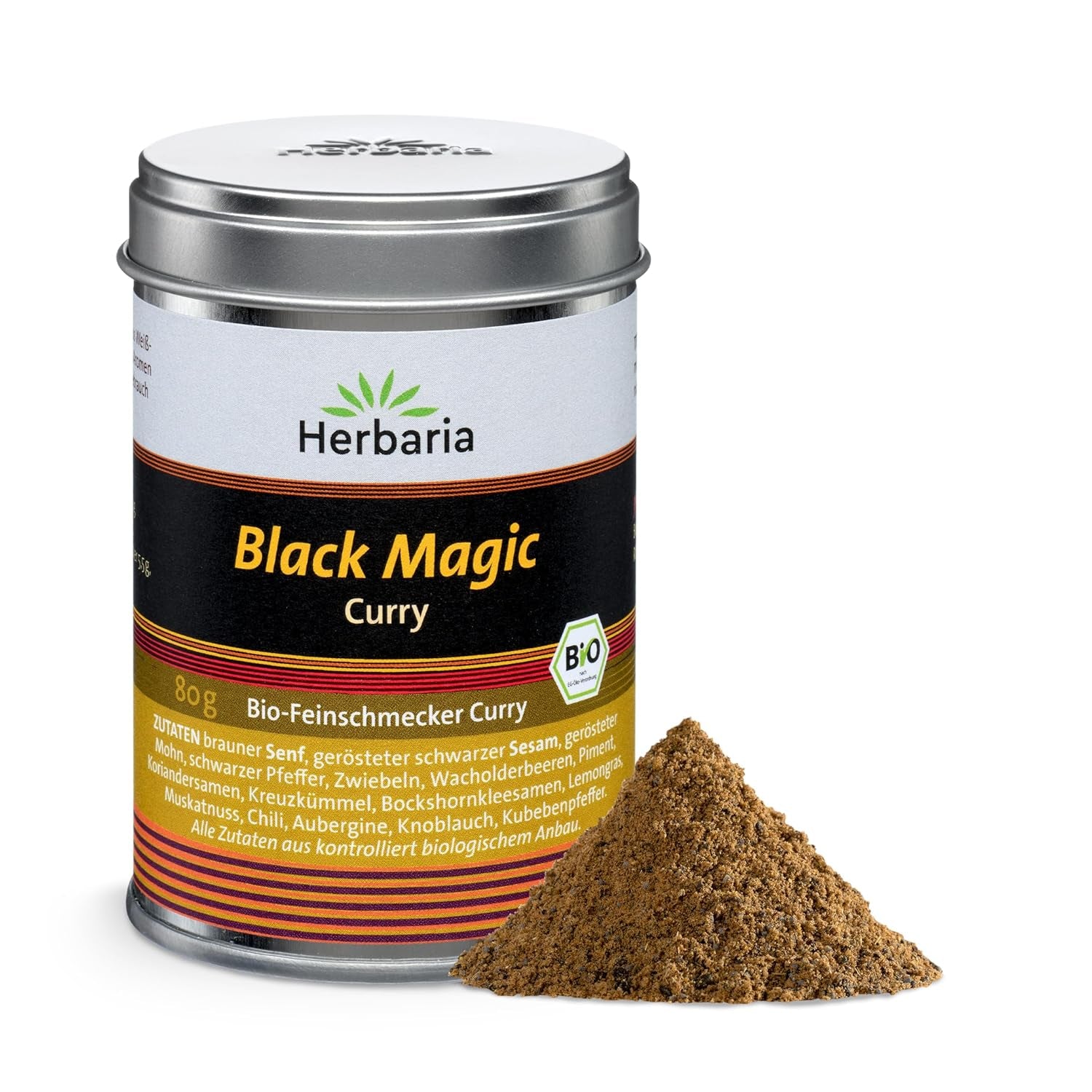 Herbaria Old Good Mild Curry bio 80g M-Dose – Currypulver, Currymischung - Bio-Gewürzmischung für klassische Curry-Spezialitäten z.B. Currywurst - erlesenen Složka v nachhaltiger Aromaschutz-Dose