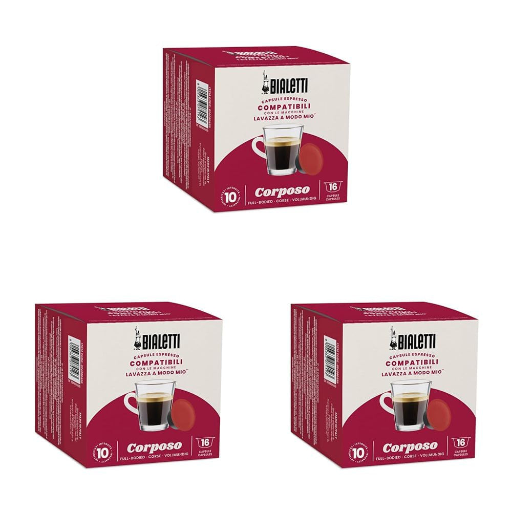 -Kaffee Lavazza®-kompatible Kapseln – Corposo – 16 Kapseln (Packung mit 3)