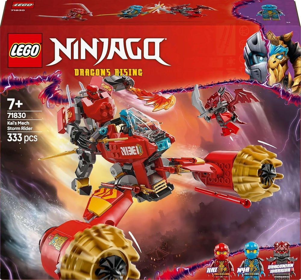 LEGO NINJAGO Kai's Storm Rider Mech - Létající motorka se 3 minifigurkami - Mechanik s pohyblivou hlavou, rukama a nohama - Stavebnice - Dárek pro chlapce a dívky ve věku 7+ 71830 Stavebnice Besuche den LEGO-Store
