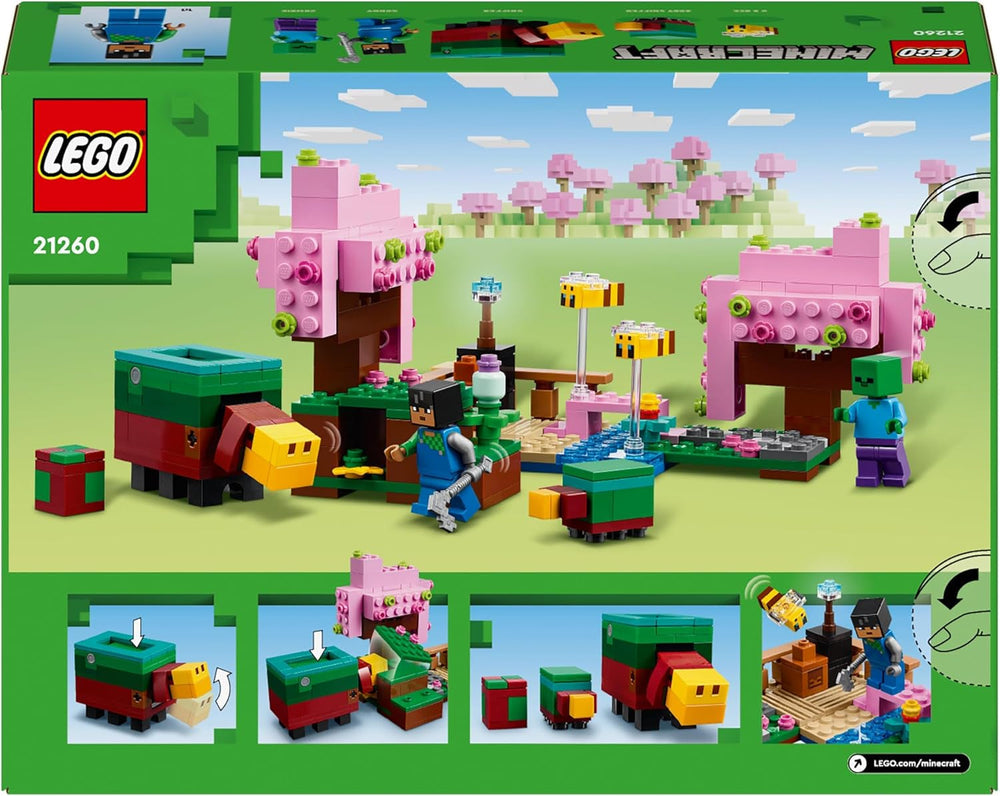 LEGO Minecraft Cherry Blossom Orchard Toy Garden k prozkoumání se Sunny, Snifferem, Zombie a Bees Dárek pro hráče pro chlapce a dívky 8 let 21260 Stavebnice Beuche den LEGO-Store