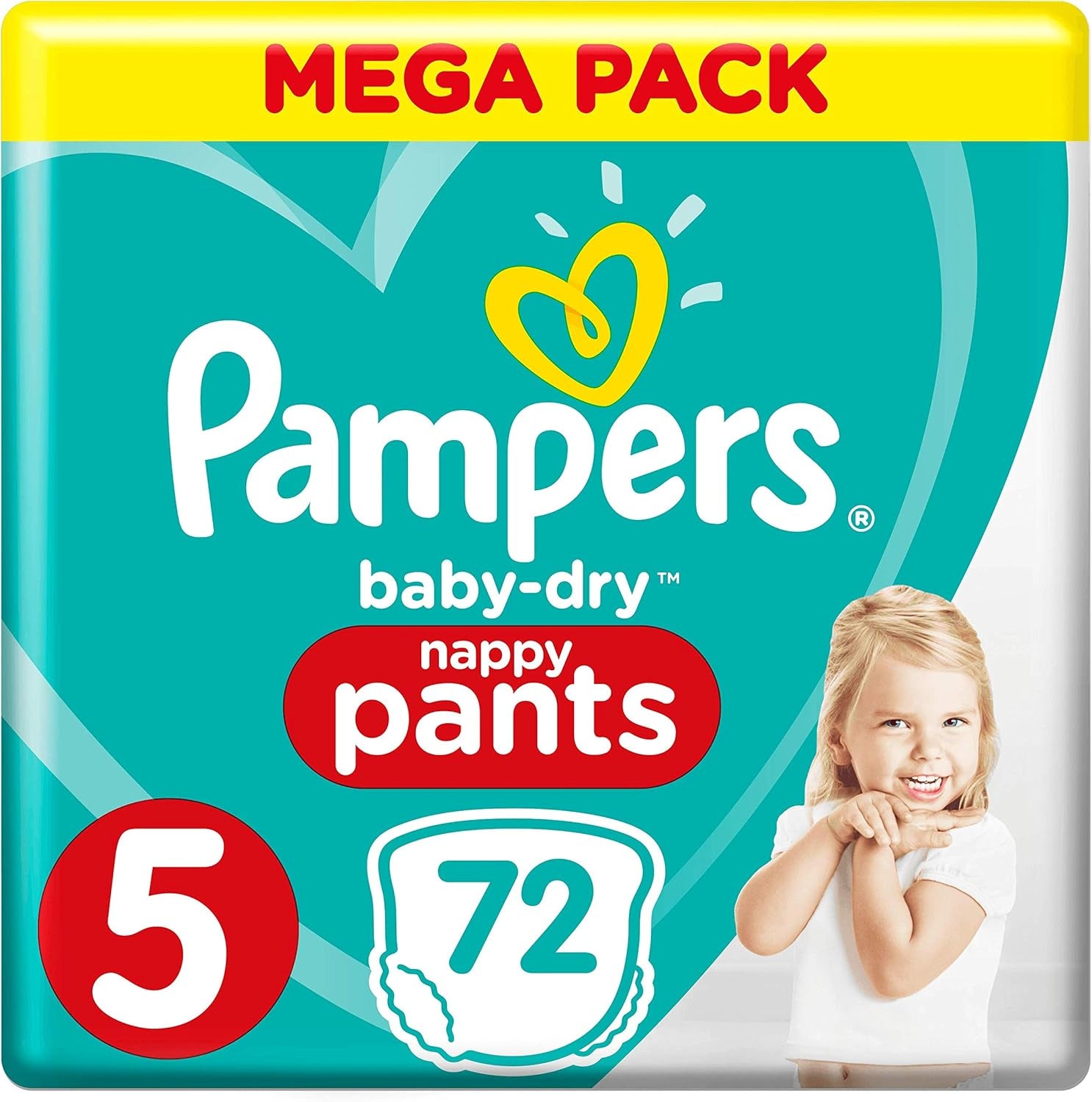 Plenky Pampers Baby-Dry, velikost 8, 43 plen, od 19 kg, balení Jumbo+