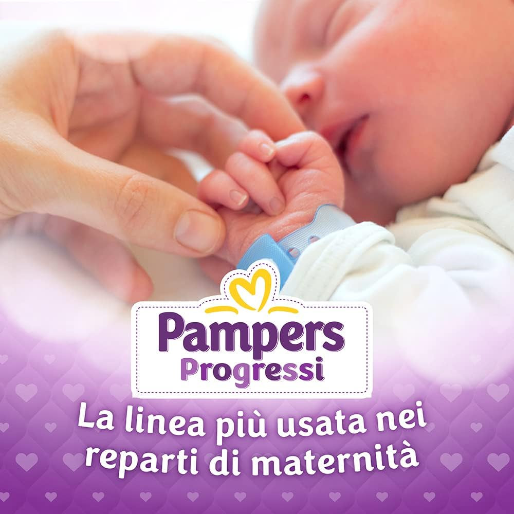 Pleny Pampers Progressi & Fit Prime Midi, krátký formát, 162 plen, velikost 3 (4-9 kg), online členství v posilovně na 1 měsíc jako dárek