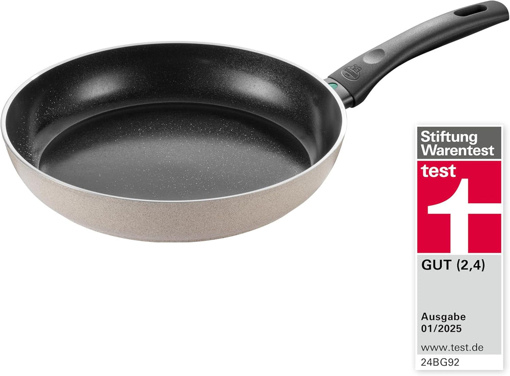 Tigaie Ledro, 24 cm, aluminiu, potrivită pentru inducție, strat ceramic antiaderent, Thermopoint, Made in Italy, bej Oale si Tigai Naty Shop 28 Cm