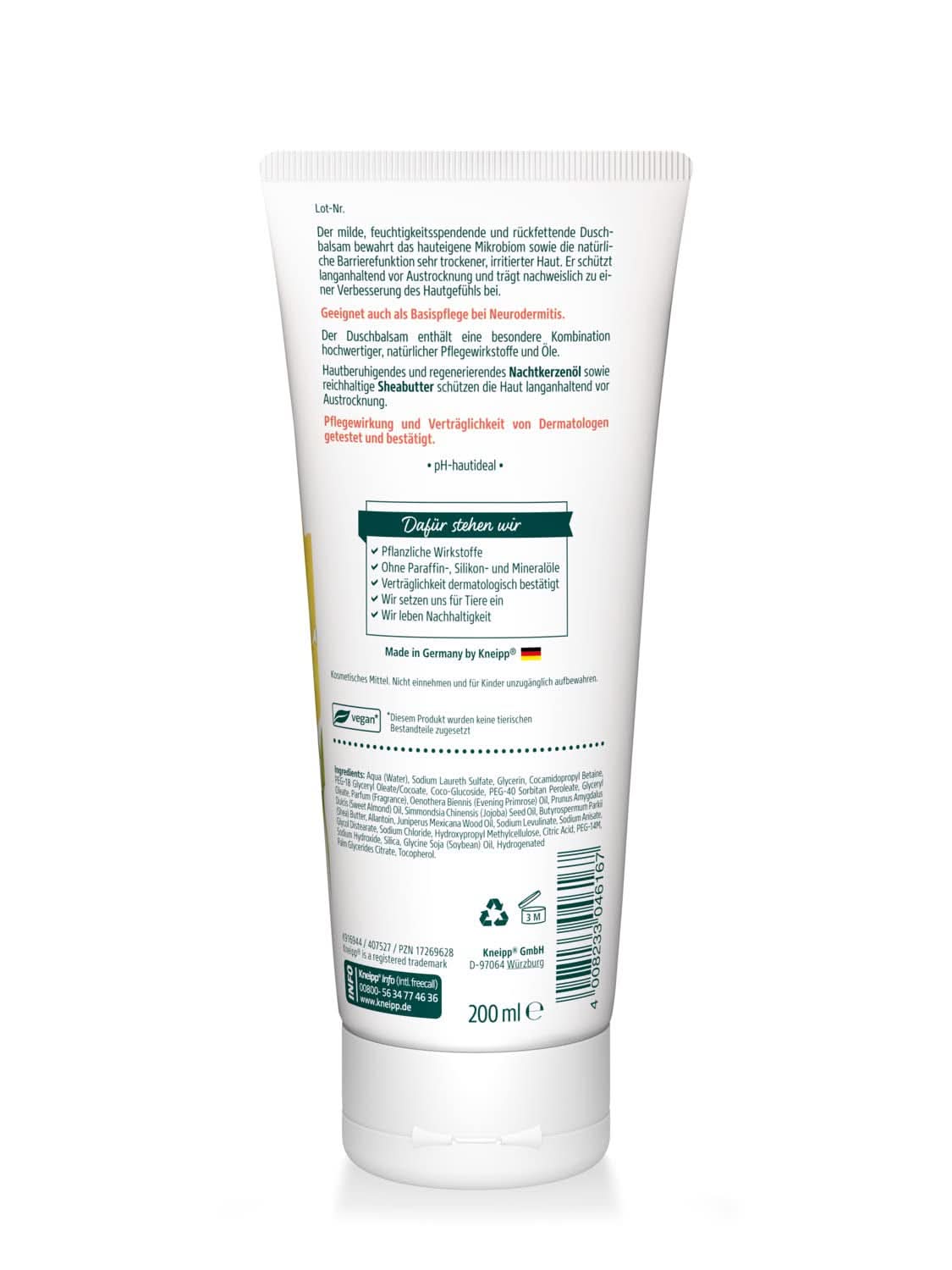 Kneipp, Sprchový kondicionér, 200 ml Sprchový kout a vana Naty Shop