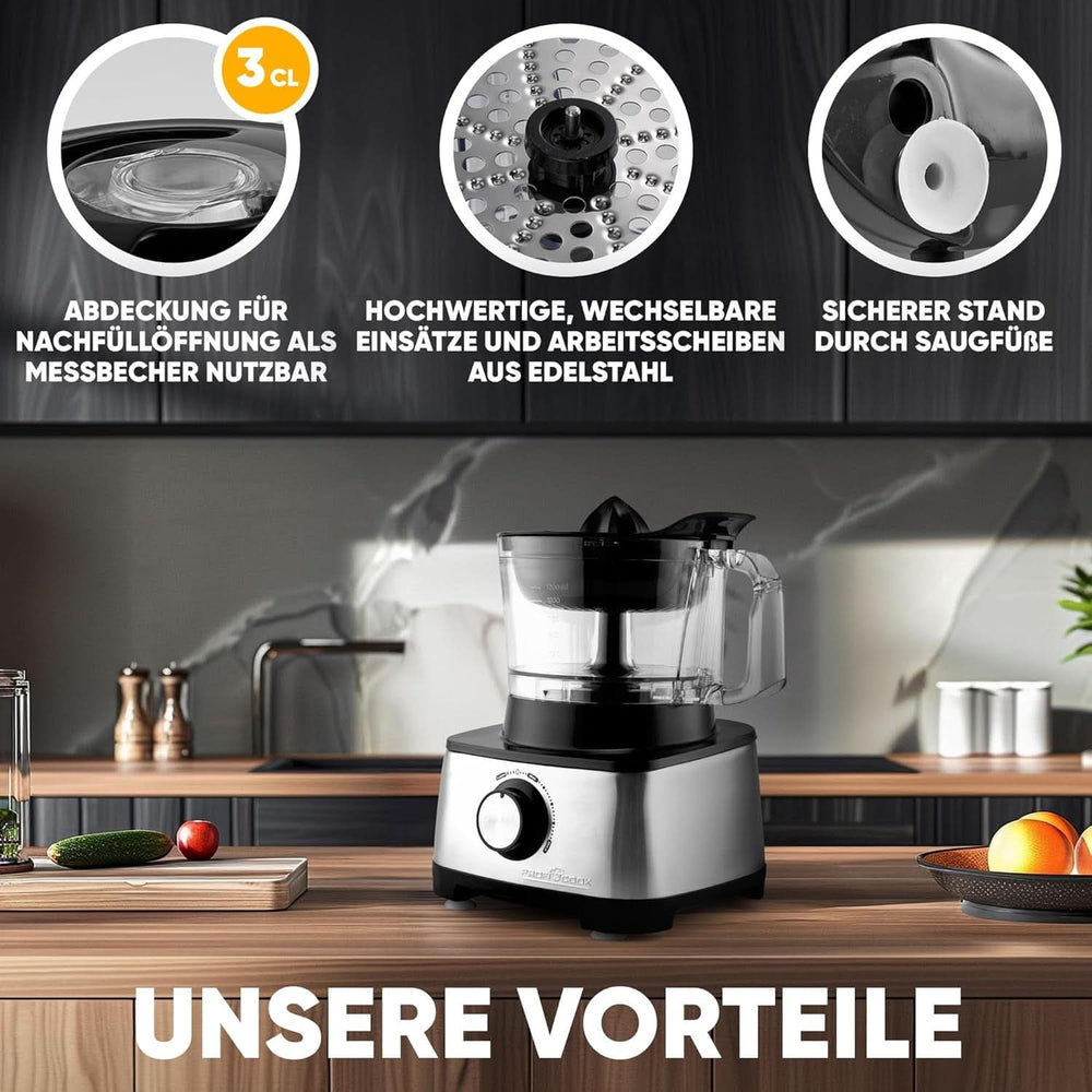 Mașină de bucătărie Proficook® 3In1 | Blender, robot de bucătărie și storcător de fructe, 1200 W Mama si Copilul Naty Shop