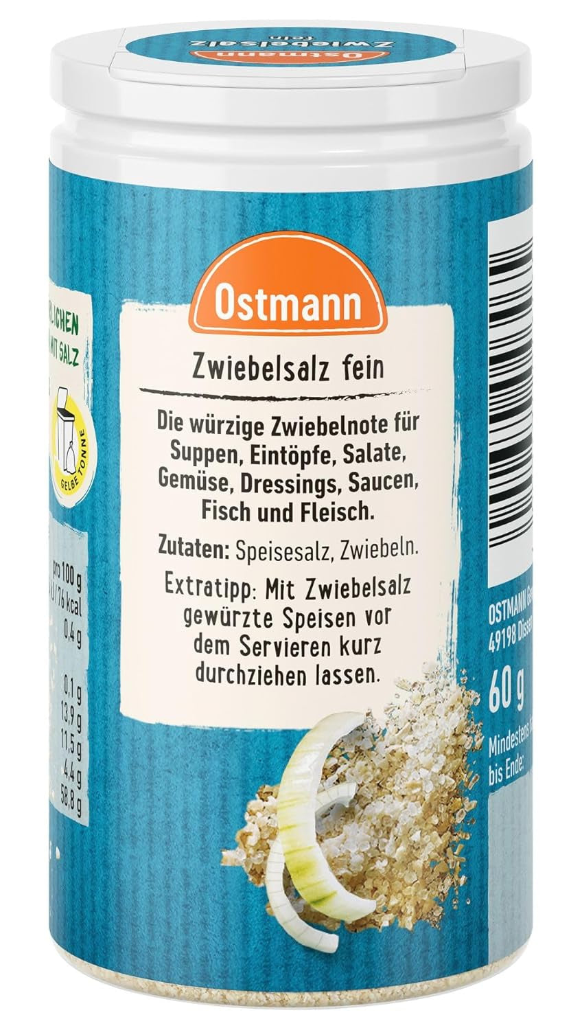 Ostmann Gewürze - Zwiebelsalz | Nachfüllbare & recyklovatelné balení | 60 g v Der Streudose