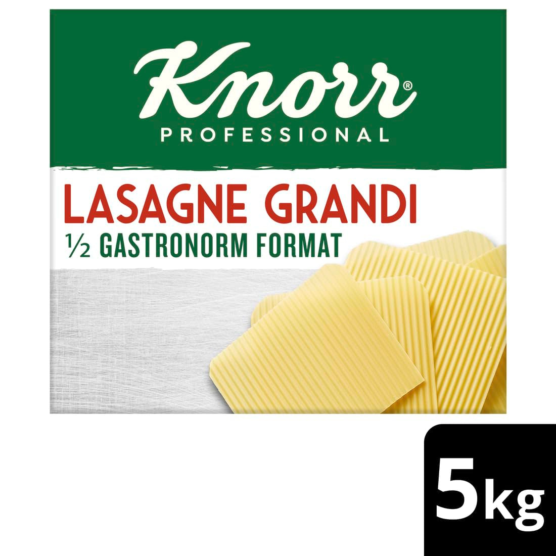 Lasagne Grandi Knorr 1/2 velikost Gastronorm - pláty z vlnitého těsta na těstoviny - velké balení, 5000 g