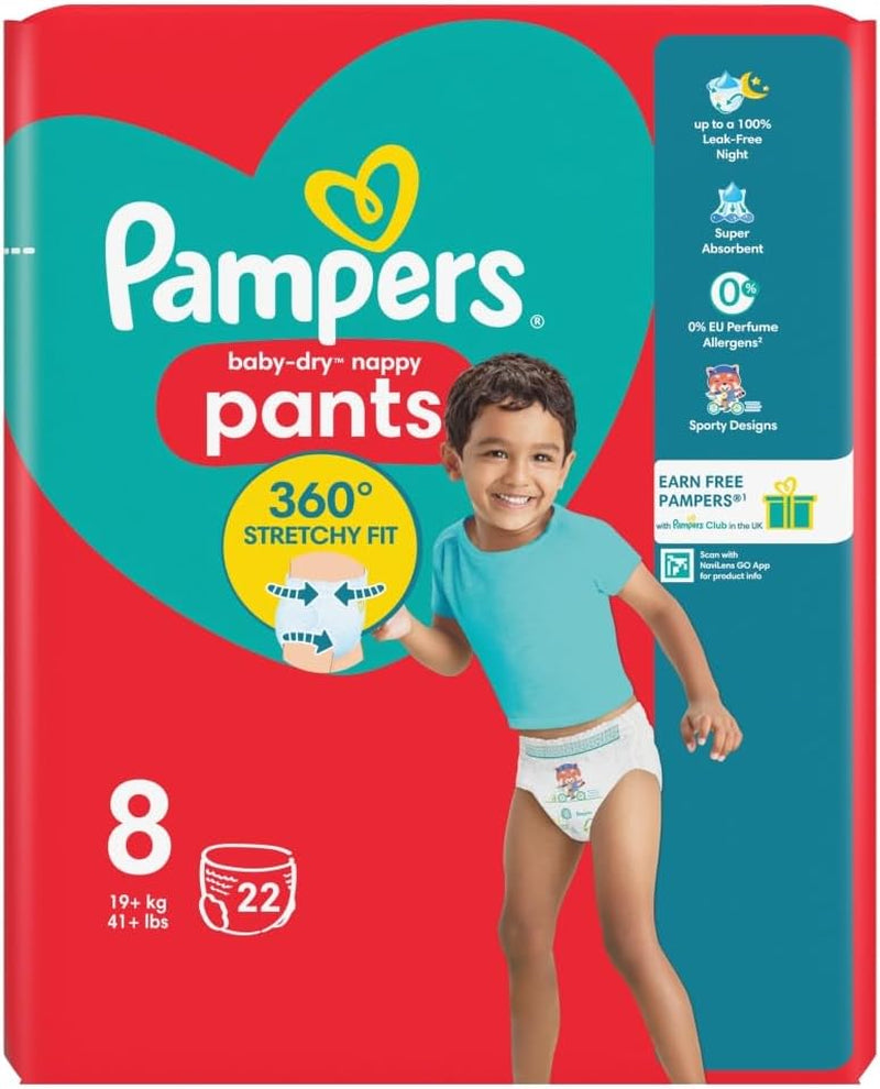 Plenky Pampers Baby-Dry, velikost 8, 22 jednotek, 19 kg+
