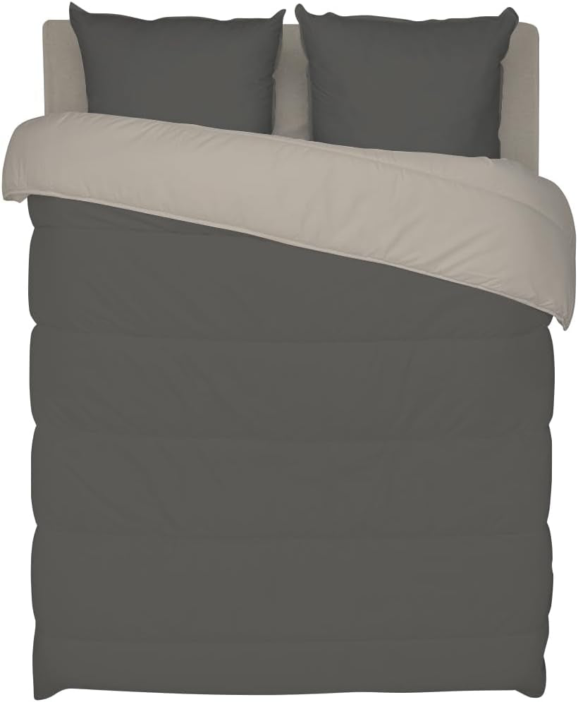 Bleu Câlin bicolor oboustranná přikrývka pro 2 osoby, mikrovlákno, vínová/pepřová, 220X240 cm Přikrývky a přikrývky Naty Shop Grafit/žáruvzdorná hlína 140 X 200 Cm