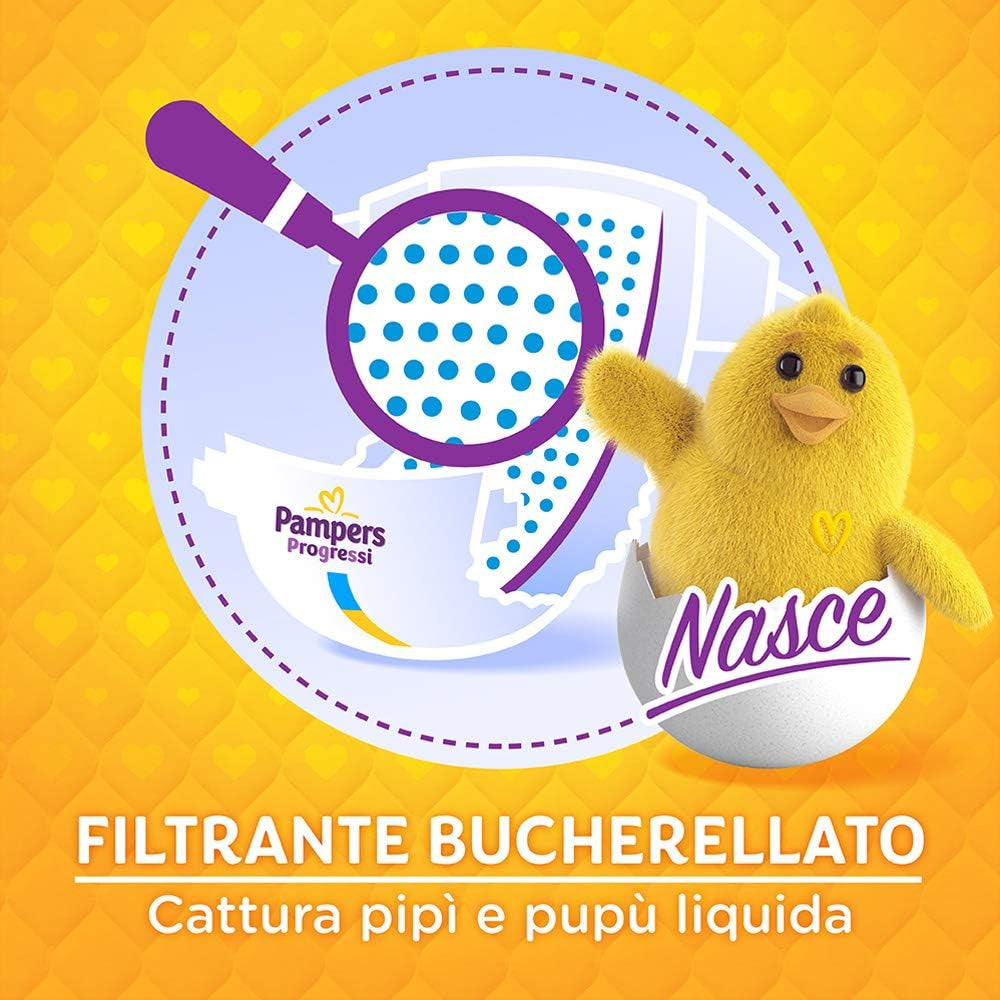 Pleny Pampers Progressi & Fit Prime Midi, krátký formát, 162 plen, velikost 3 (4-9 kg), online členství v posilovně na 1 měsíc jako dárek