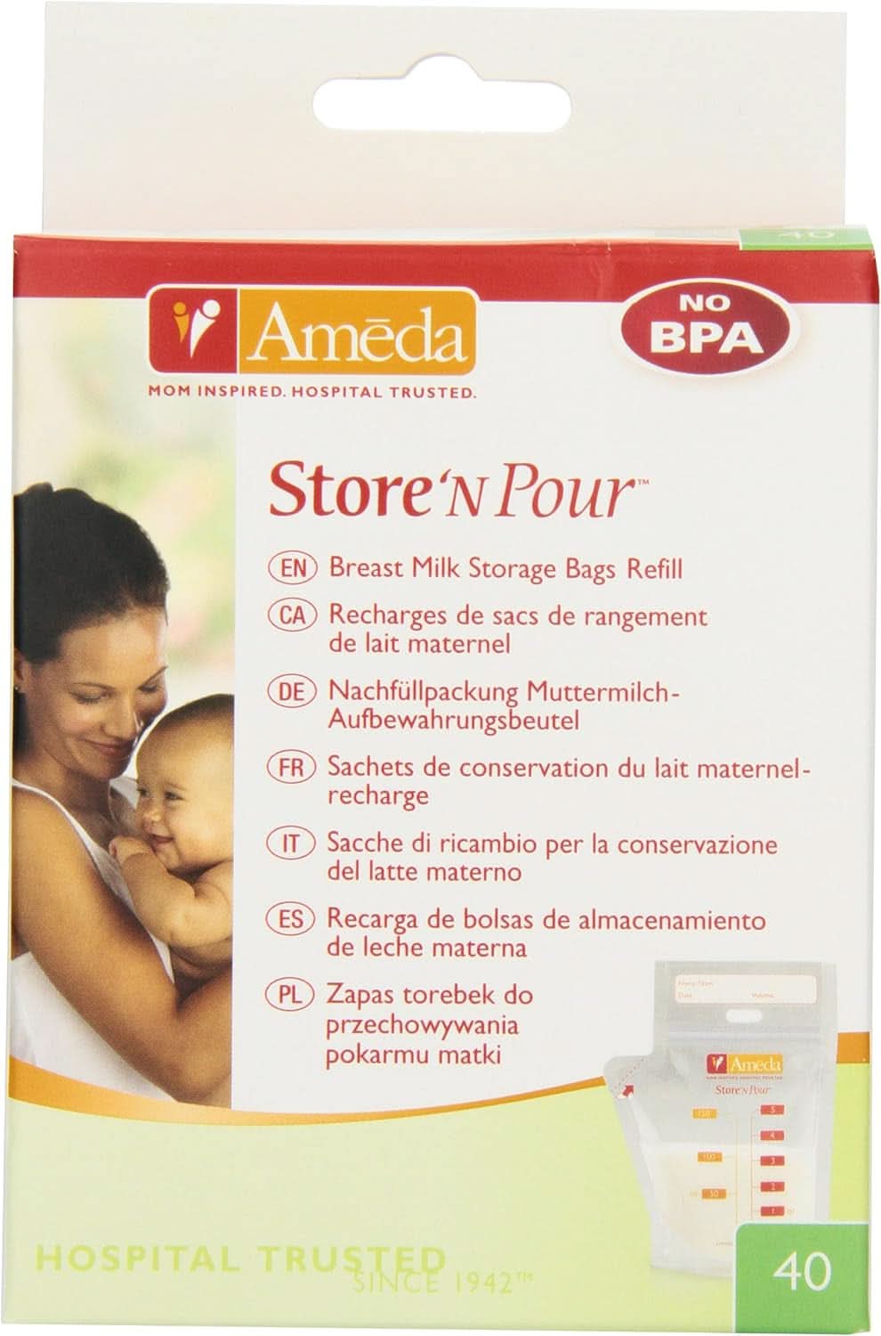Sáčky na mateřské mléko - 40 kusů Potraviny a doplňky pro kojení Bebe Naty Shop