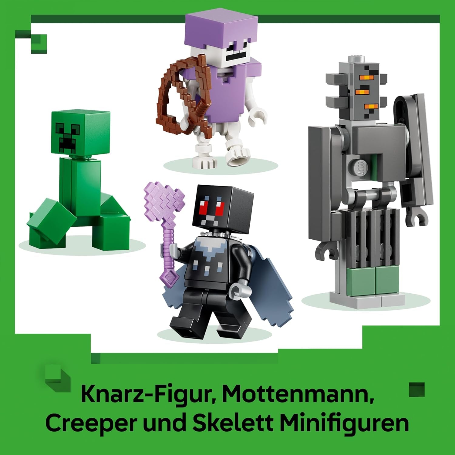 LEGO Minecraft Blasser Garten - Kreatives Spielzeug für Kinder - Spielzeugbiom für Jungen und Mädchen ab 7 Jahren - mit Minecraft Figuren - Mottenmann, Creeper, Skelett und Knarz - Geschenk - 21586