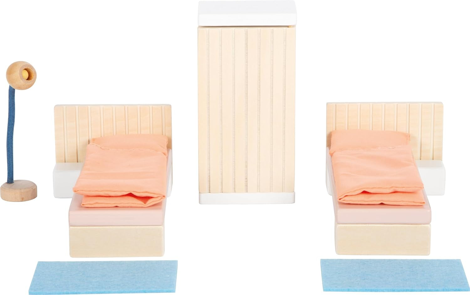 Casă de păpuși din lemn Small Foot, culori naturale – cu 3 etaje, terasă pe acoperiș și set de mobilier cu 51 de piese, încurajează jocul creativ, potrivită pentru vârste de la 3 ani în sus, 12541