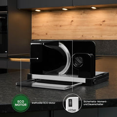 Multifunkční skládací elektrický kráječ Ritter Icaro 5 a kovový kráječ chleba s ekologickým motorem, vyrobené v Německu Drtiče a kráječe Naty Shop