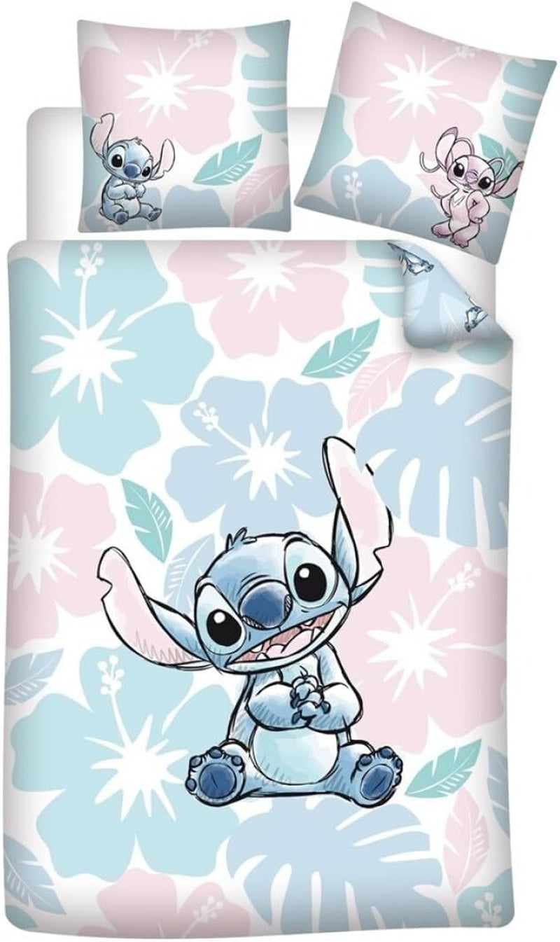 Lenjerie de pat Stitch Flowers Pentru pat single Lenjerie de pat - copii Naty Shop Default Title