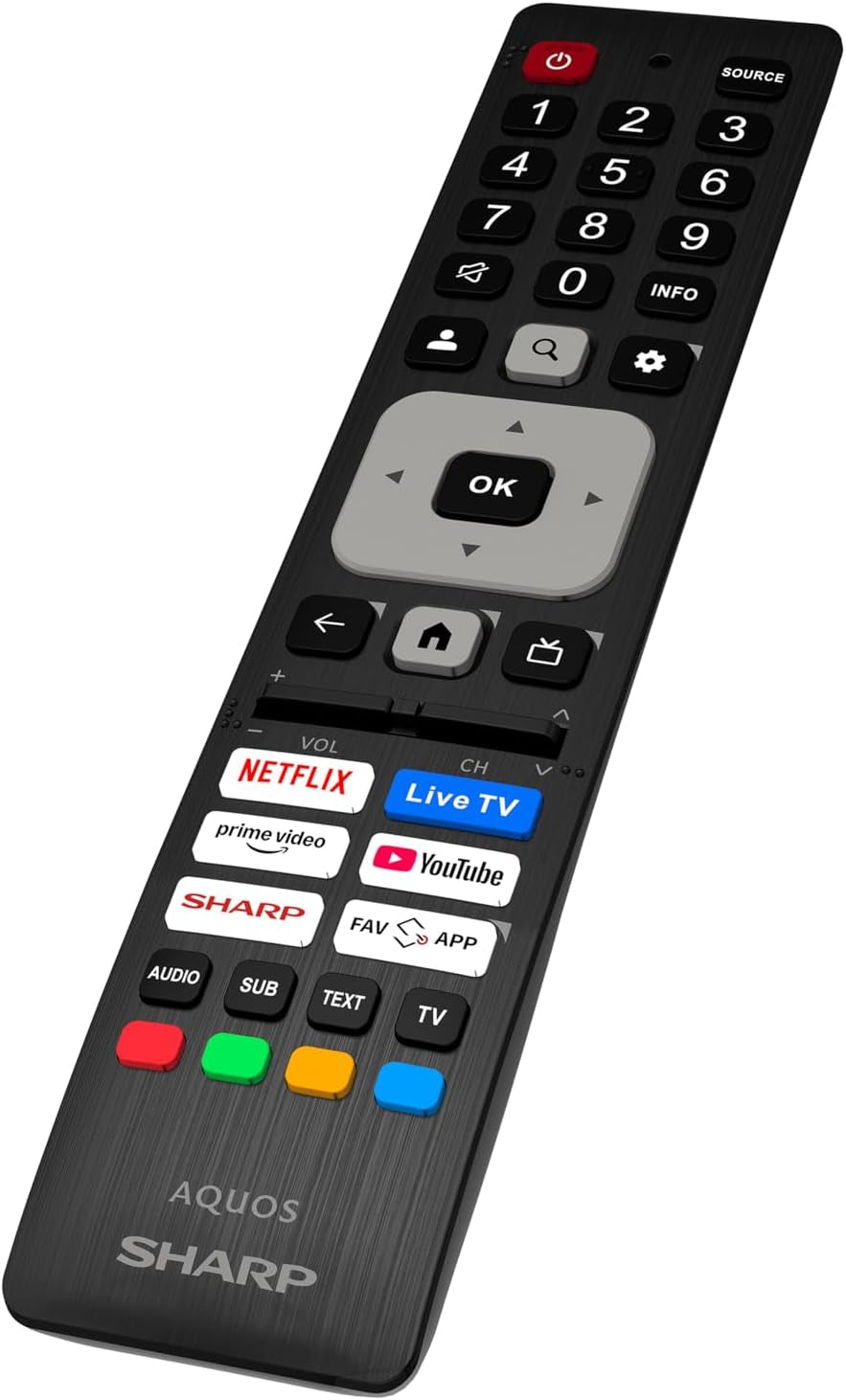 SHARP 40HF3365E – Google TV, 40" FHD, fără ramă, 60 Hz, QLED, Asistent Google cu microfon, Chromecast, Bluetooth, sunet 2x8 W, 3x HDMI, 2x USB, Culoare: Negru