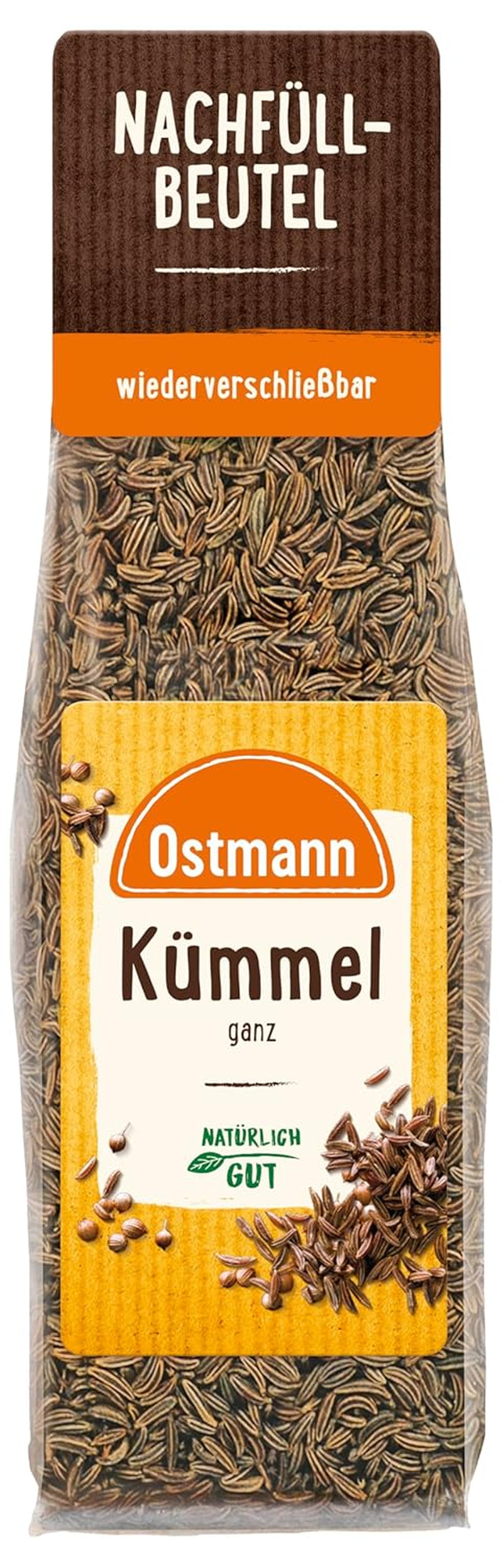 Ostmann Gewürze - Kümmel ganz | Zum Würzen von Brot und Gebäck | Zum Nachfüllen der Streudose | 40 g v sáčku