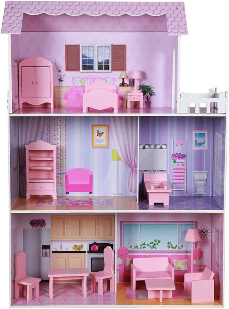 WOOMAX Colorbaby 85293 Dřevěný domeček pro panenky Domky pro panenky Naty Shop Výchozí název