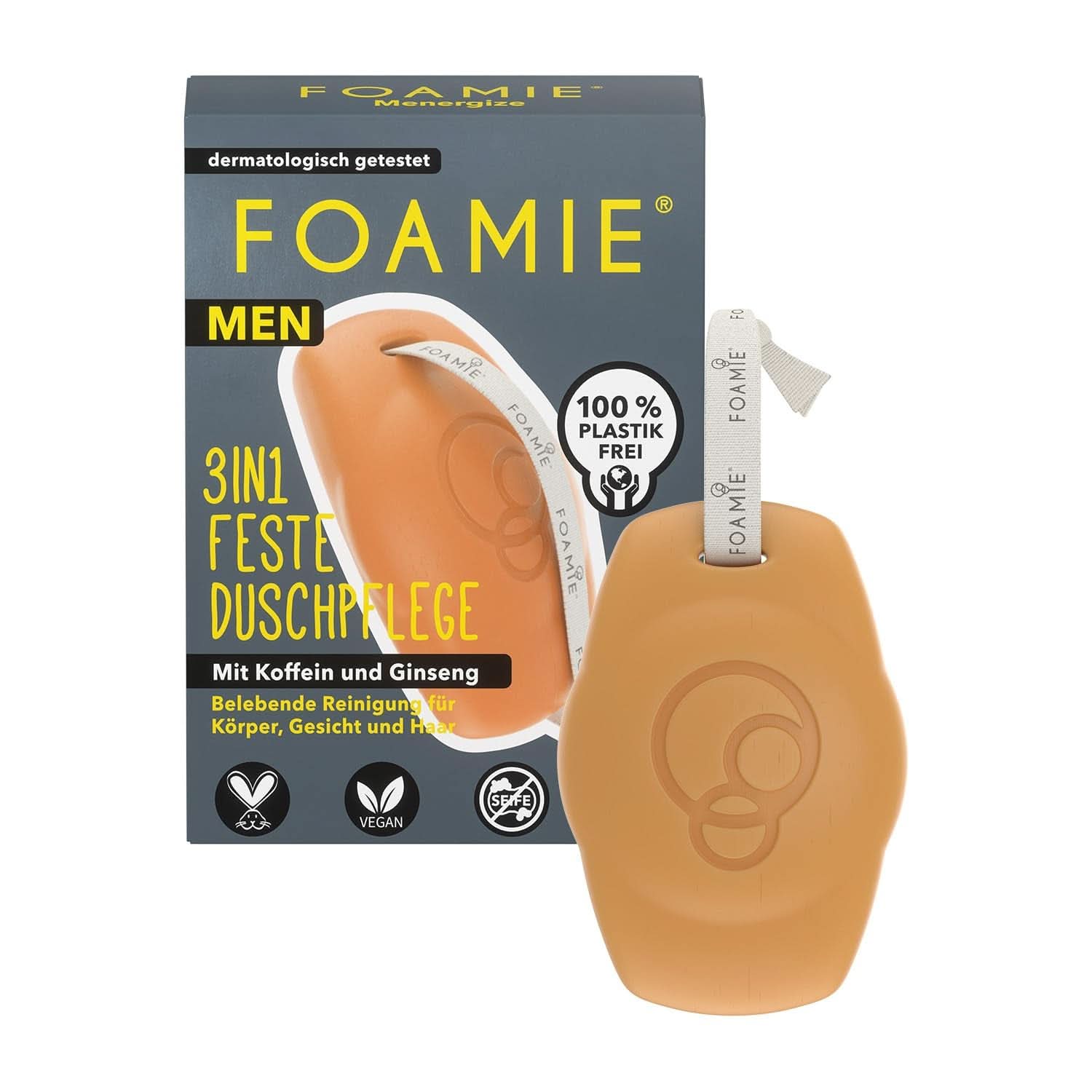 Foamie, Gel de duș, sapun și șampon solid, 3 in 1, 90 grame Duș și baie Naty Shop Ginseng