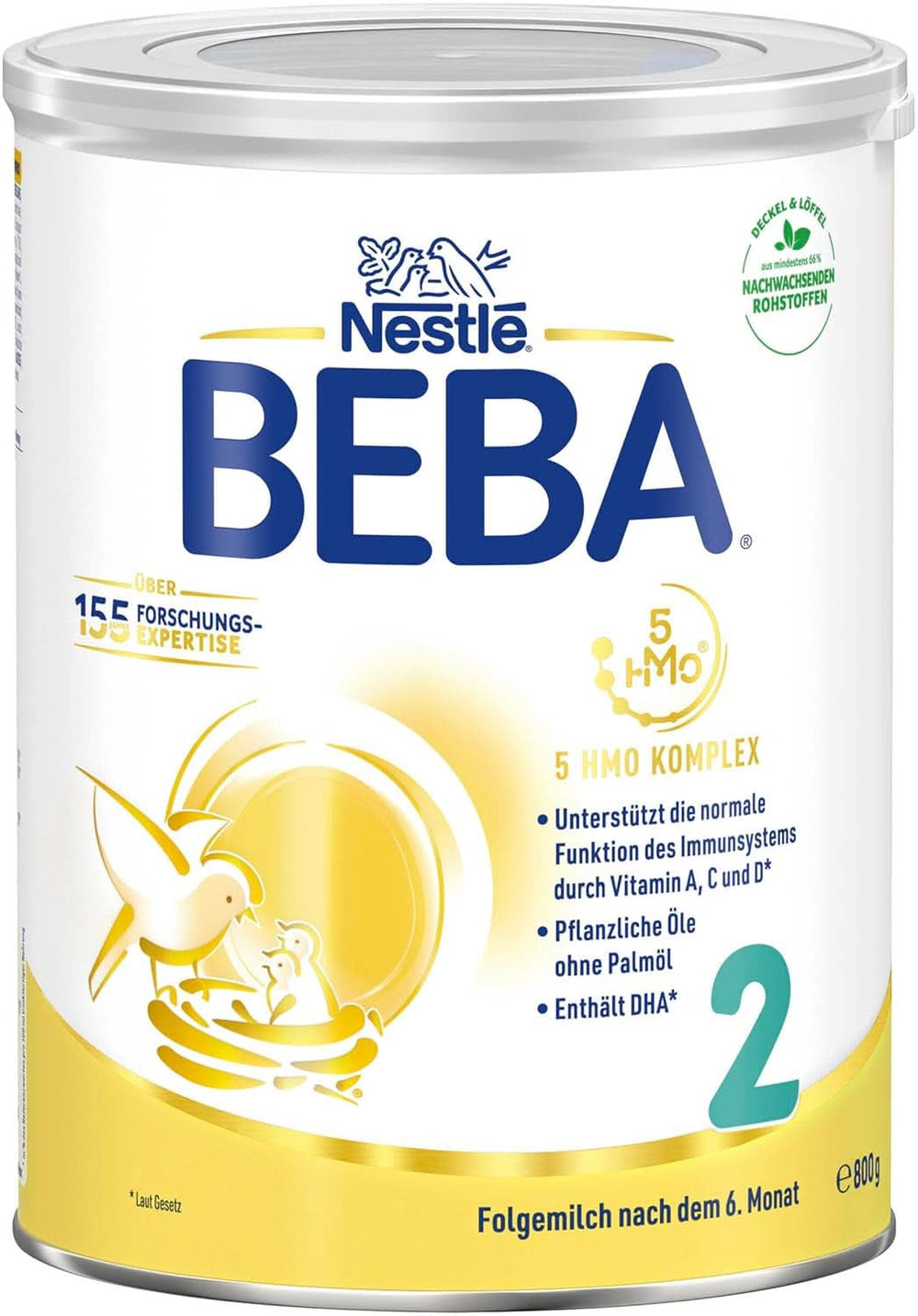 Nestlé BEBA 2 Pokračovací sušené mléko po 6 měsících, s komplexem 5 HMO, pouze laktóza, bez palmového oleje, balení 3 ks (3 X 800G) Mother and Child Naty Shop