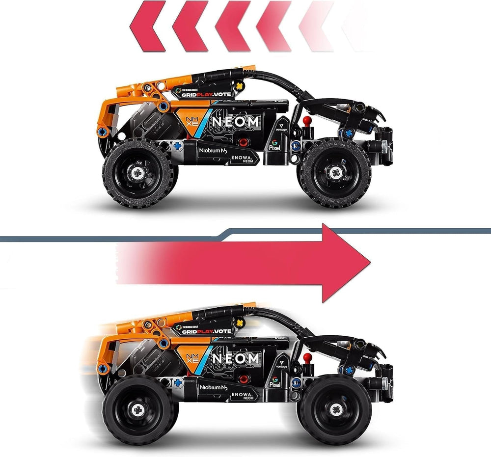 LEGO Technic NEOM Mclaren Extreme E závodní sada aut, motorová hračka pro děti, sestavitelné větrné auto, technický dárek pro chlapce a dívky 7 let staré 42166 stavebnic Besuche den LEGO-Store