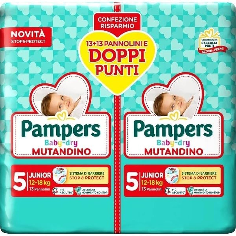 Pampers Baby Dry Junior plenky, DWCT Twin Pack, velikost 5 (12-18kg), 28 plen