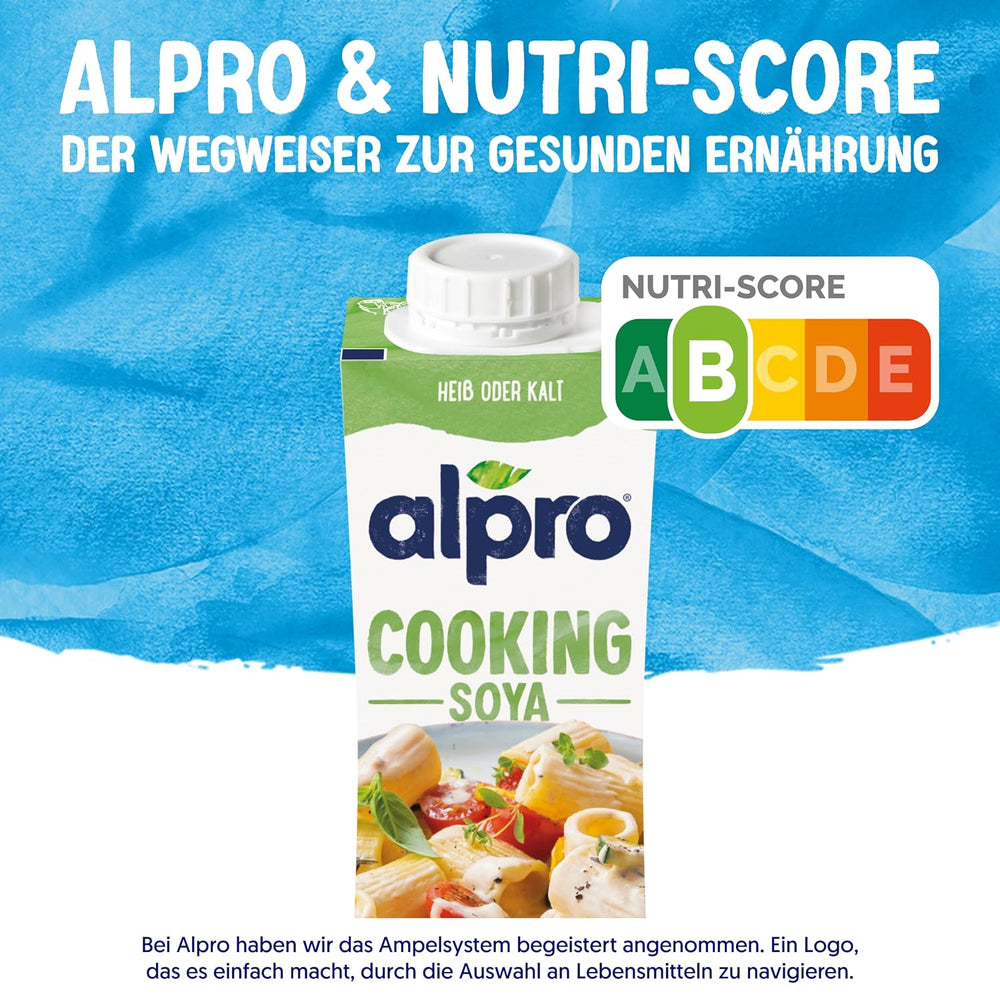 Alpro Cooking Soya – Vegan Kochcreme aus Soya s neutrální chutí do teplé i studené kuchyně – 15 x 250 ml