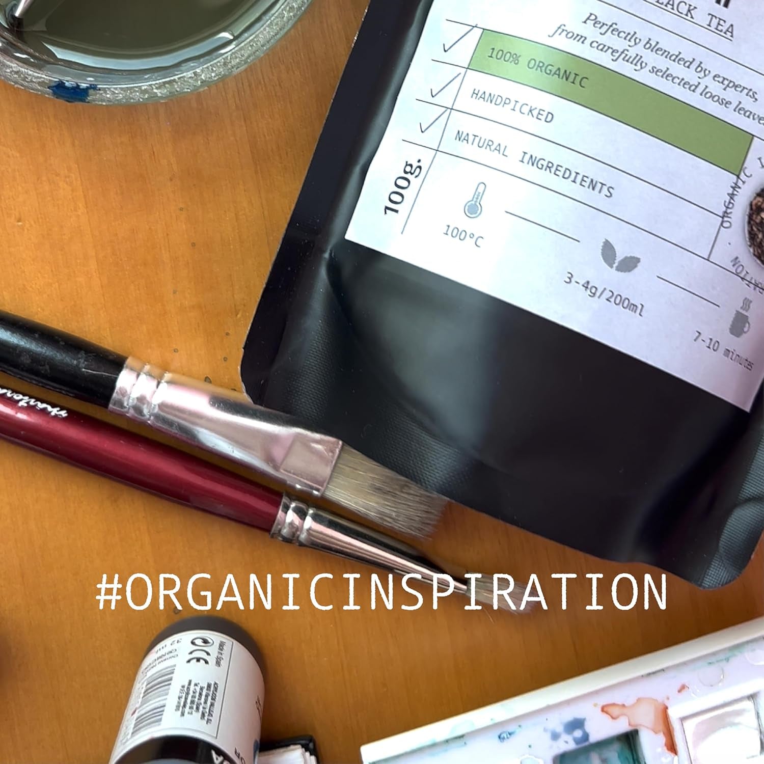 Edward Fields Tea ® - Ceai negru chai organic vrac. Ceai negru chai latte organic cules manual cu ingrediente și arome naturale și organice, 100 g, India. (Chai negru)