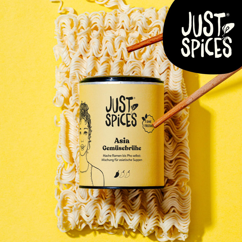 Just Spices Asia Gemüsebrühe I Würze asiatische Suppen zu Hause selbst I Gewürzdose, 65 g