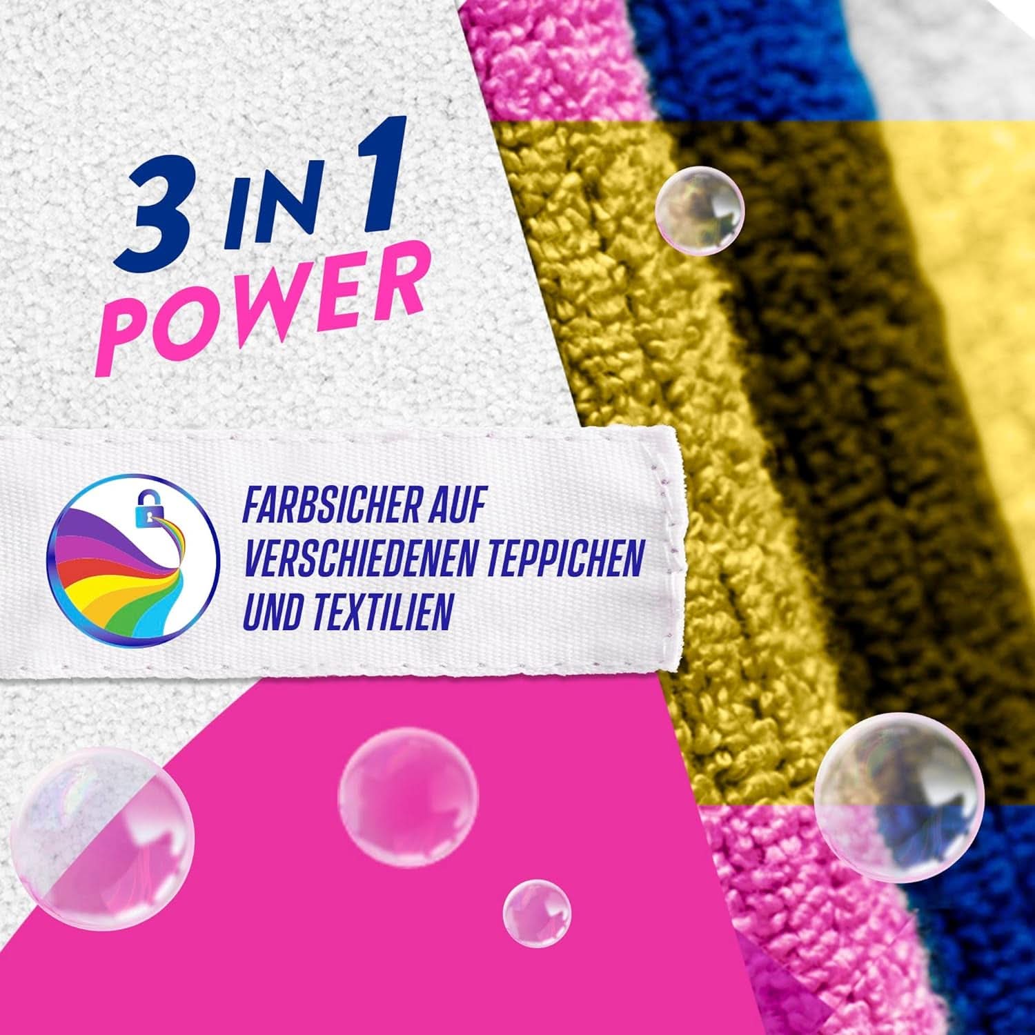 Vanish Oxi Action prášek na čištění koberců a čalounění - 1 X 820 G - Čistí velké plochy koberců a čalounění od špíny, zápachu a prachu Prací prostředky Naty Shop