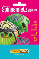 DECOCINO Halloween, vafe comestibile sub forma de pânze de păianjen cu efect 3D, 12 bucati Sprinkles Naty Shop Pânze de păianjen